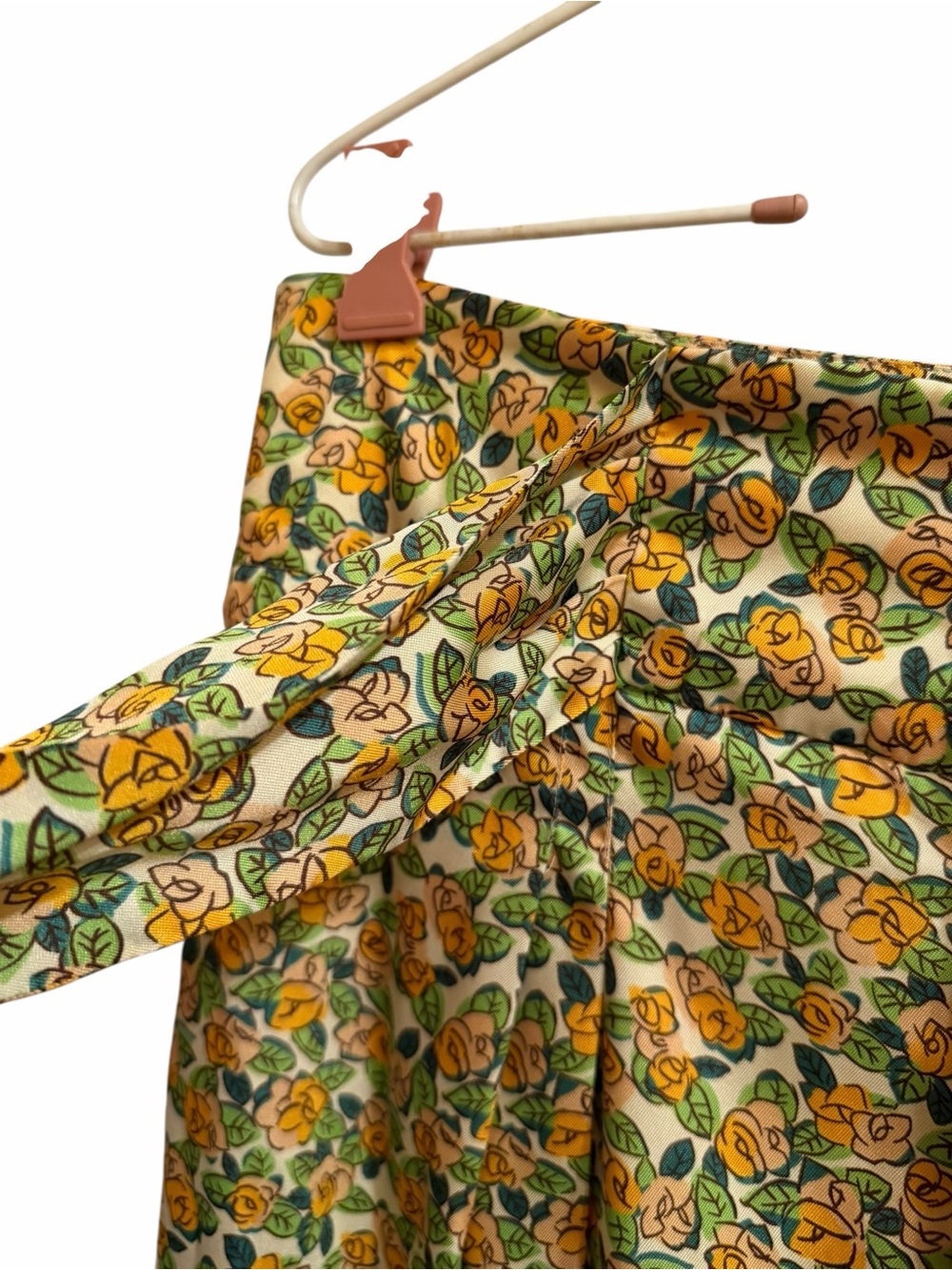 Zara Wide Leg Ditsy Floral Silky Tie Waist Pants Size Large Palazzo Trousers - Picture 8 of 12